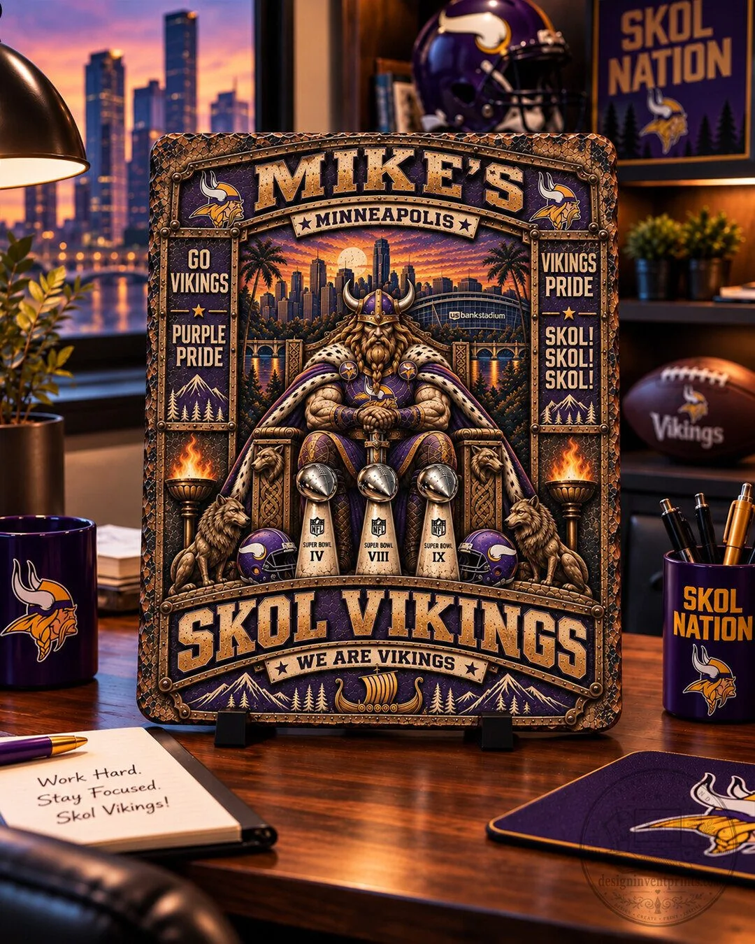 Minnesota Vikings Skol Vikings Football Team Wall Art Plaque 5 Minnesota Vikings Skol Vikings Football Team Wall Art Plaque