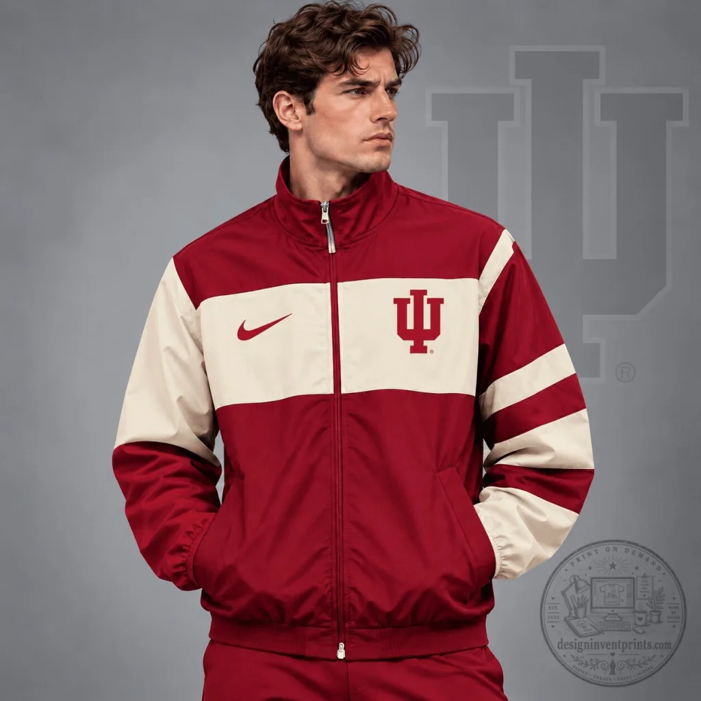 Indiana Hoosiers NCAA Classic Sideline Colorblock Full Zip Jacket Indiana Hoosiers NCAA Classic Sideline Colorblock Full Zip Jacket