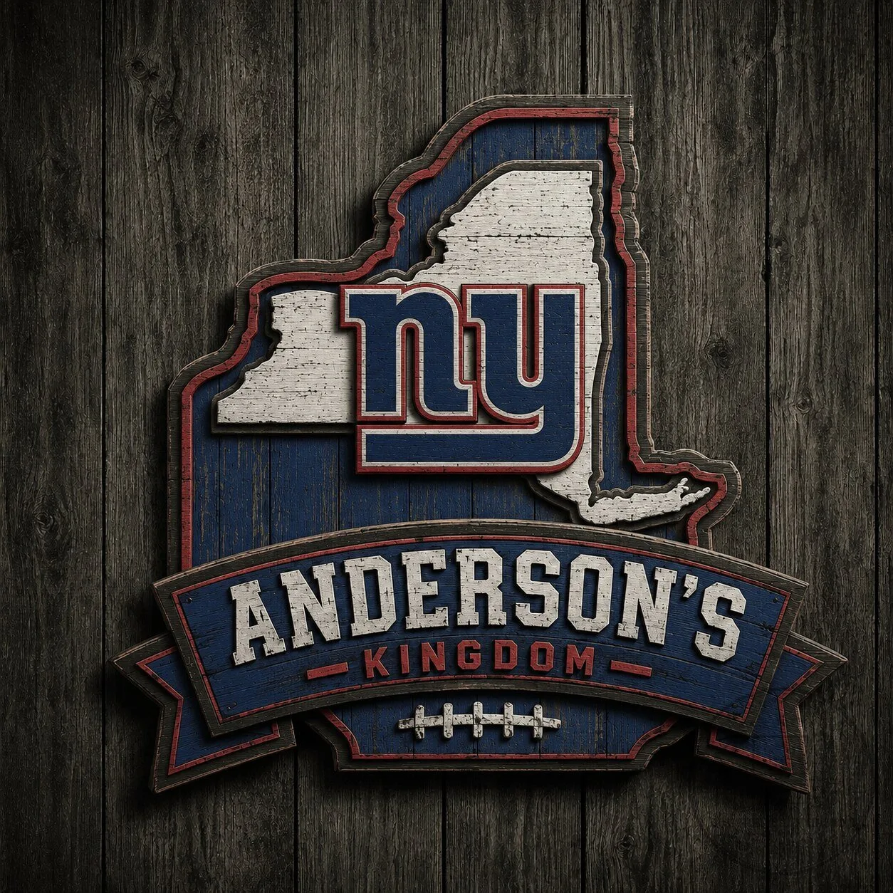 New York Giants NFL Personalized Vintage Wooden Sign Wall Art