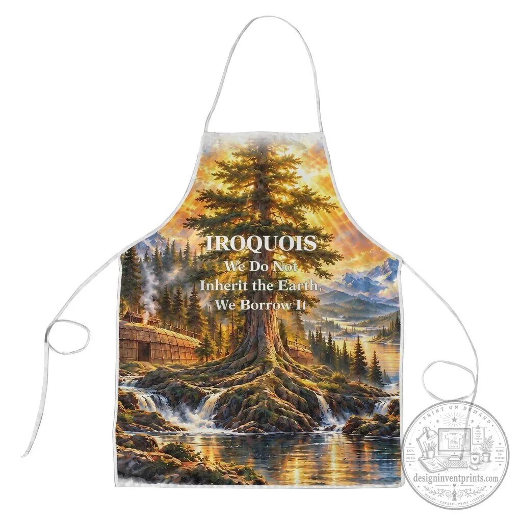 Iroquois We Do Not Inherit The Earth Nature Art Apron with Wildlife Design