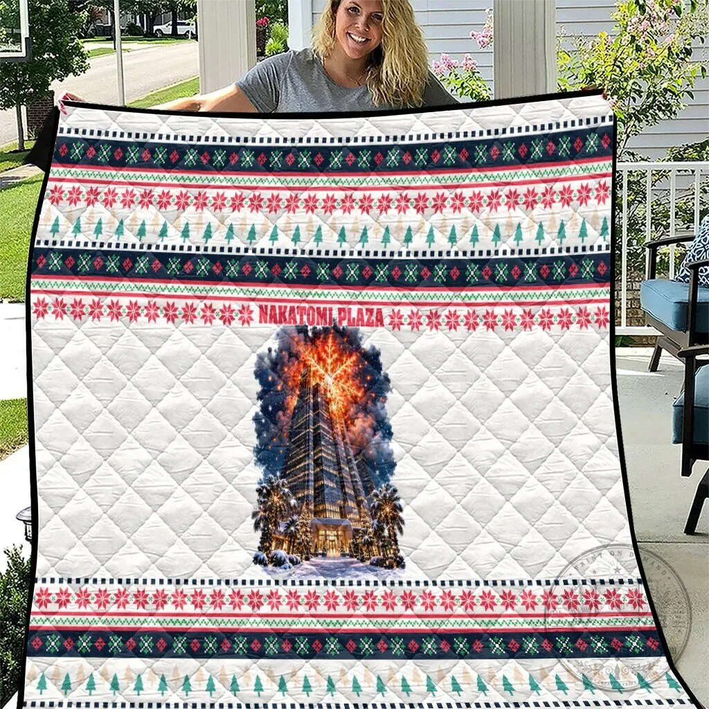 Christmas Nakatomi Plaza Explosion Santa Ho Ho Ho Quilt