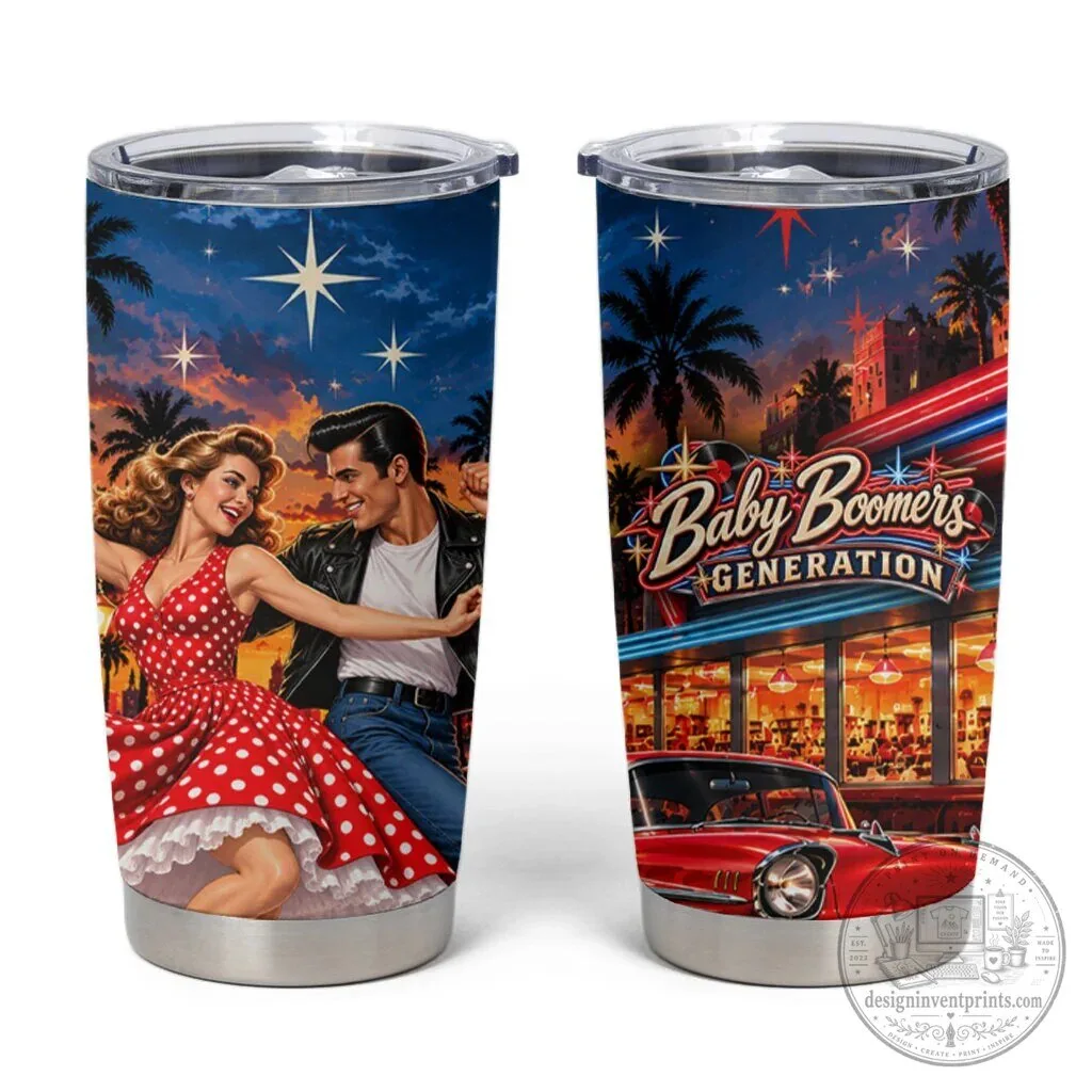 Baby Boomers Generation Vintage 1950s Retro Rock And Roll Nostalgia Tumbler