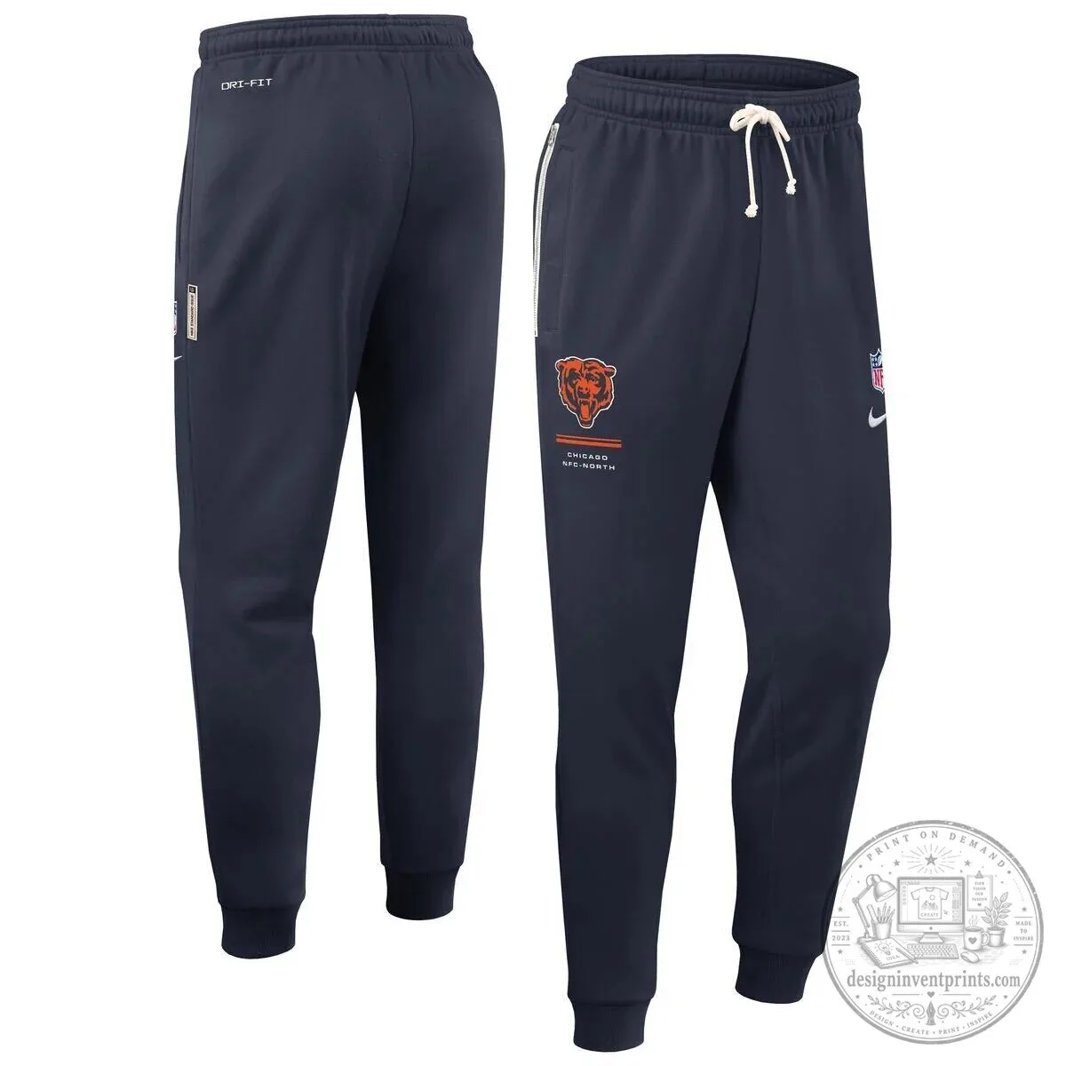 Chicago Bears National Football League Mens Navy Blue Dri-FIT Tapered Pants