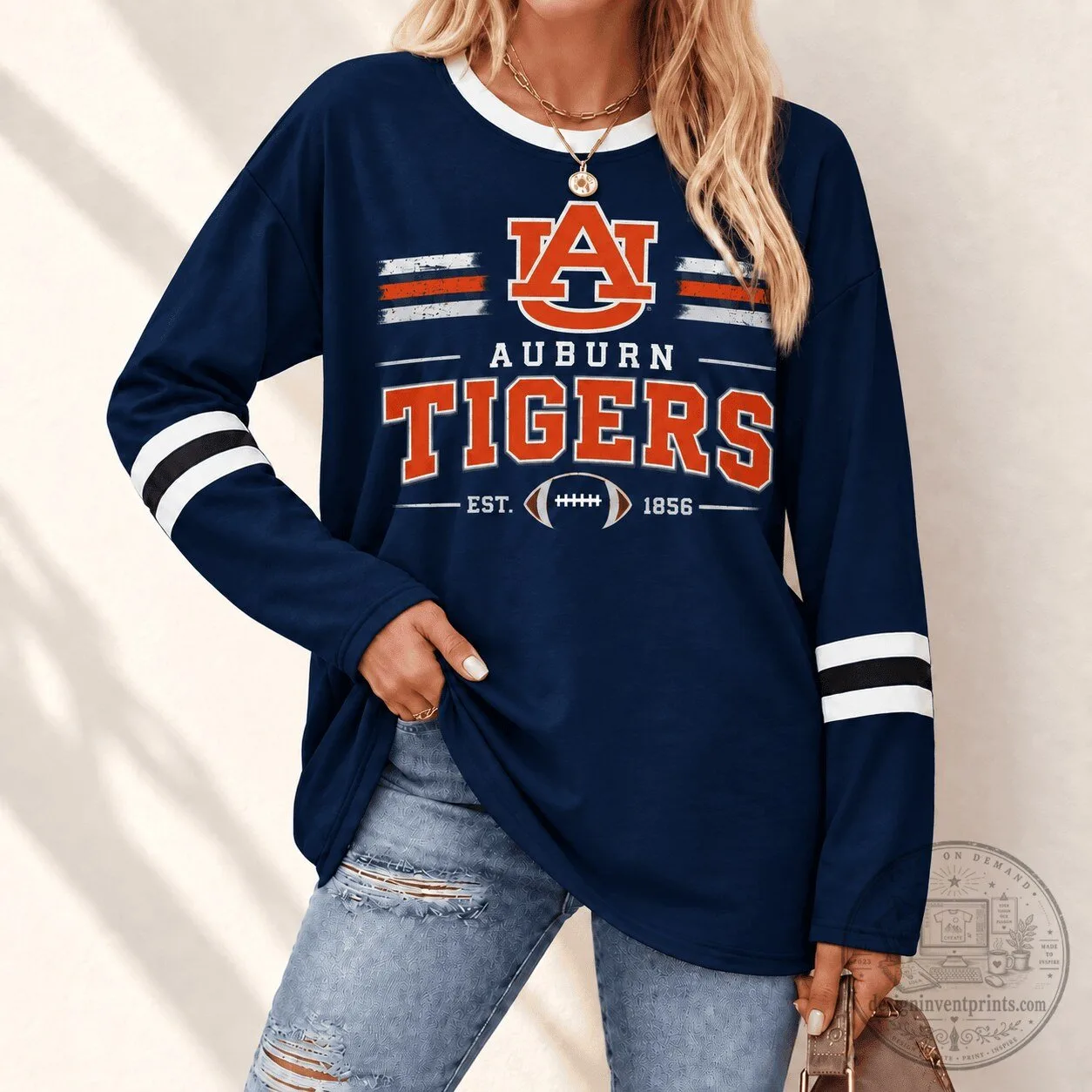 Auburn Tigers NCAA Team Heritage Established Long Sleeve Shirt for Women 1 Auburn Tigers NCAA Team Heritage Established Long Sleeve Shirt for Women