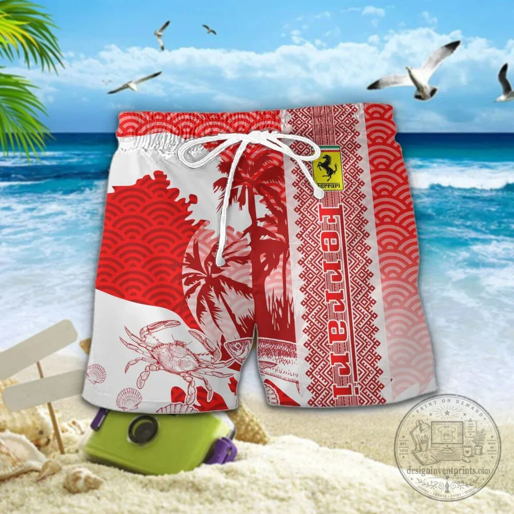 Ferrari Red Hawaiian Shirt for Men, Tropical Beach Vacation Casual Button-Up Top 21 Ferrari Red Hawaiian Shirt for Men, Tropical Beach Vacation Casual Button-Up Top
