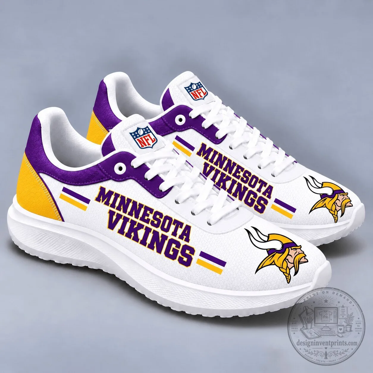 Minnesota Vikings National Football League Team Logo Sport Sneakers Shoes