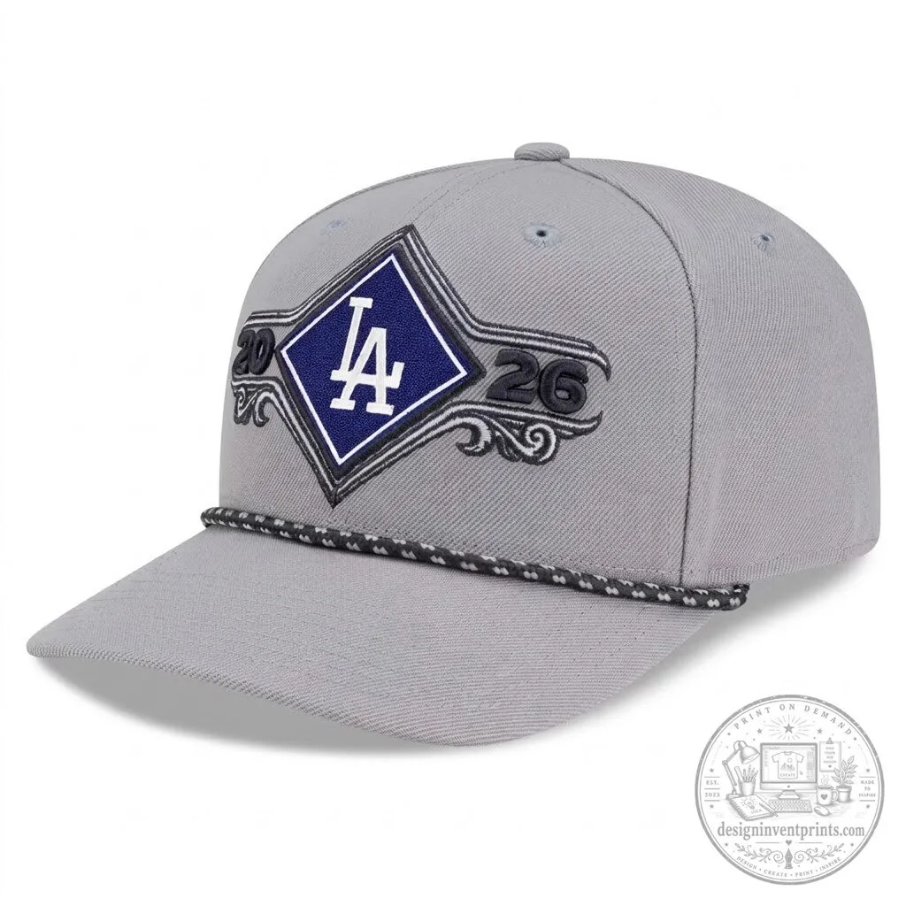 Los Angeles Dodgers 2026 National League Champions Gray Baseball Cap Hat