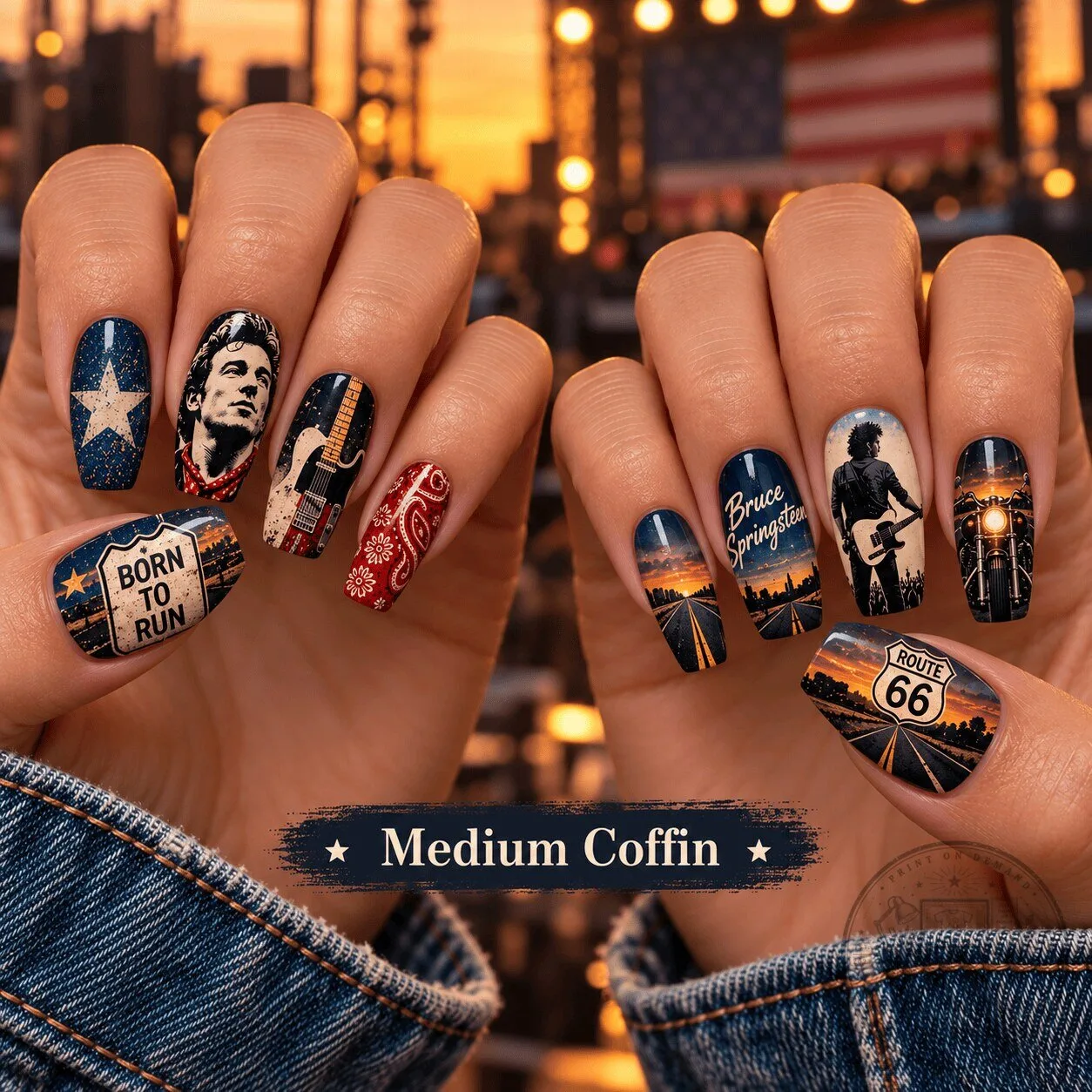 Bruce Springsteen Born To Run Album Art Press-On Nails Set