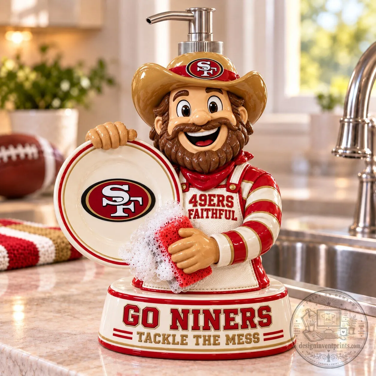 San Francisco 49ers Mascot Character Kitchen Soap Dispenser