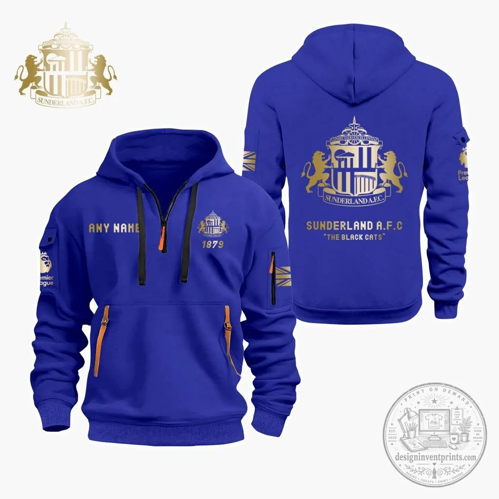 Sunderland Association Football Club Personalized Quarter Zip Hoodie 17 Sunderland Association Football Club Personalized Quarter Zip Hoodie