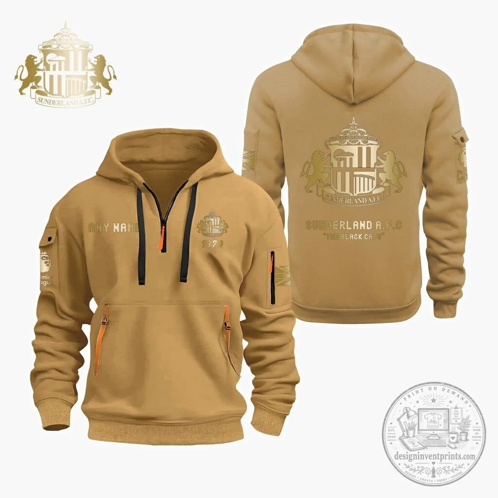 Sunderland Association Football Club Personalized Quarter Zip Hoodie 18 Sunderland Association Football Club Personalized Quarter Zip Hoodie