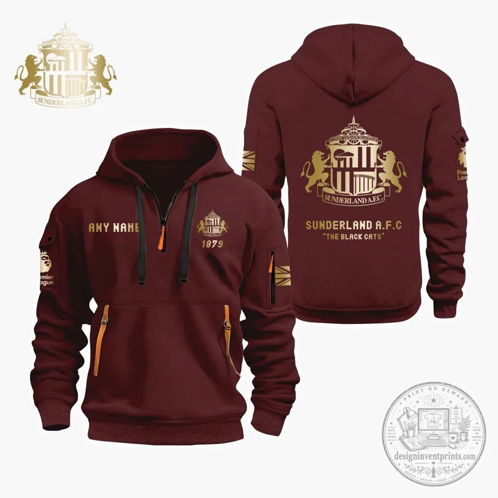 Sunderland Association Football Club Personalized Quarter Zip Hoodie 19 Sunderland Association Football Club Personalized Quarter Zip Hoodie