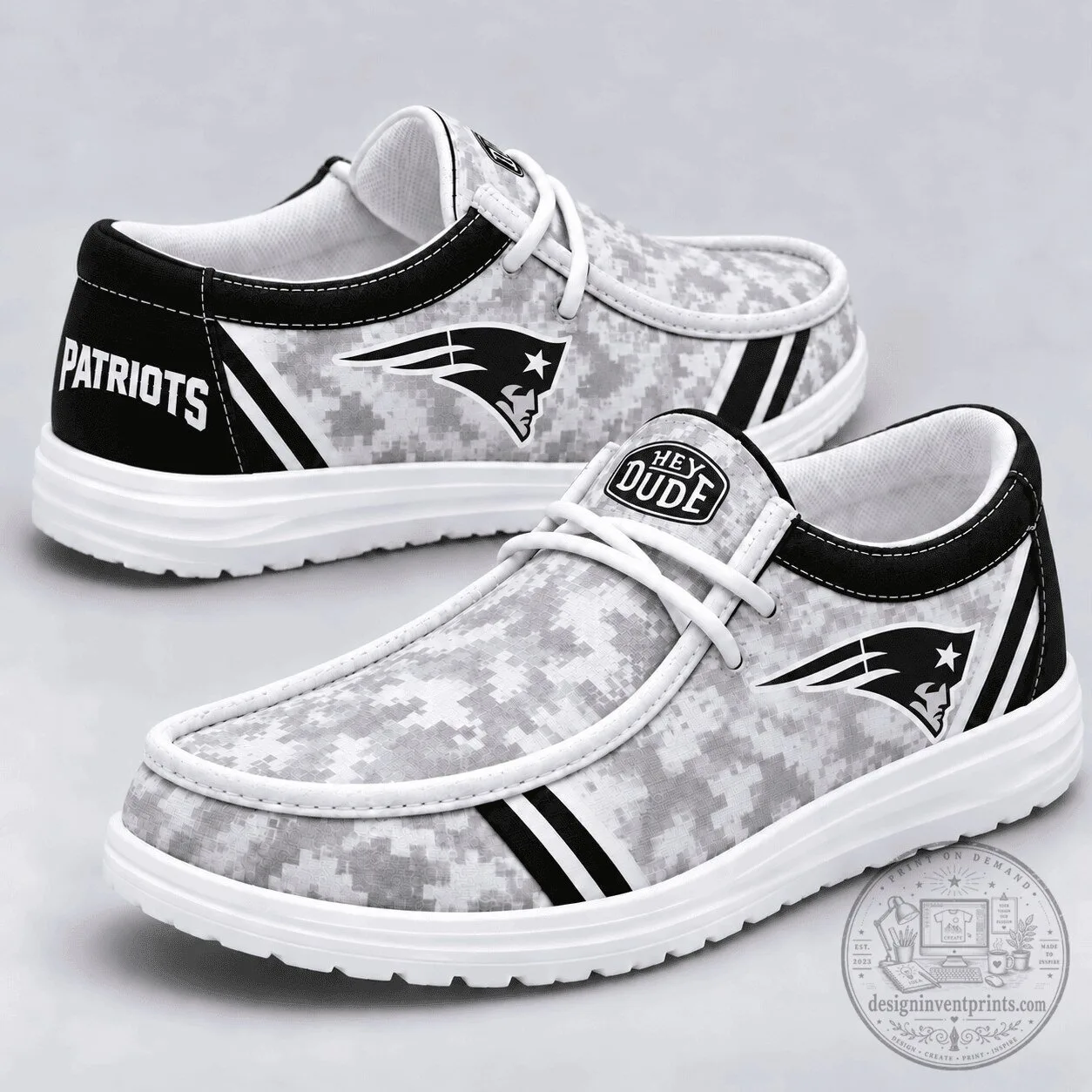 New England Patriots Digital Camouflage Casual Shoes for Men and Women