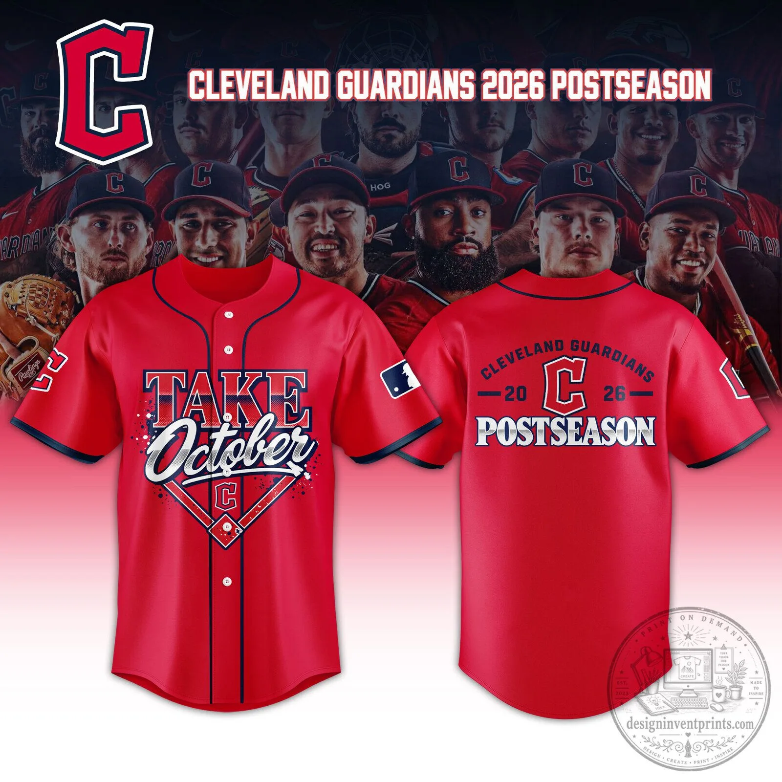 Cleveland Guardians 2026 Postseason Take October Baseball Jersey 1 Cleveland Guardians 2026 Postseason Take October Baseball Jersey