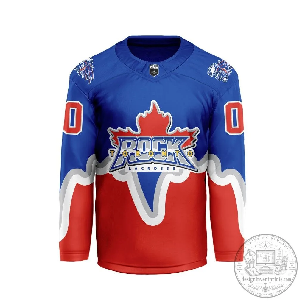 Toronto Rock National Lacrosse League Blue and Red Team Hockey Jersey 3 Toronto Rock National Lacrosse League Blue and Red Team Hockey Jersey