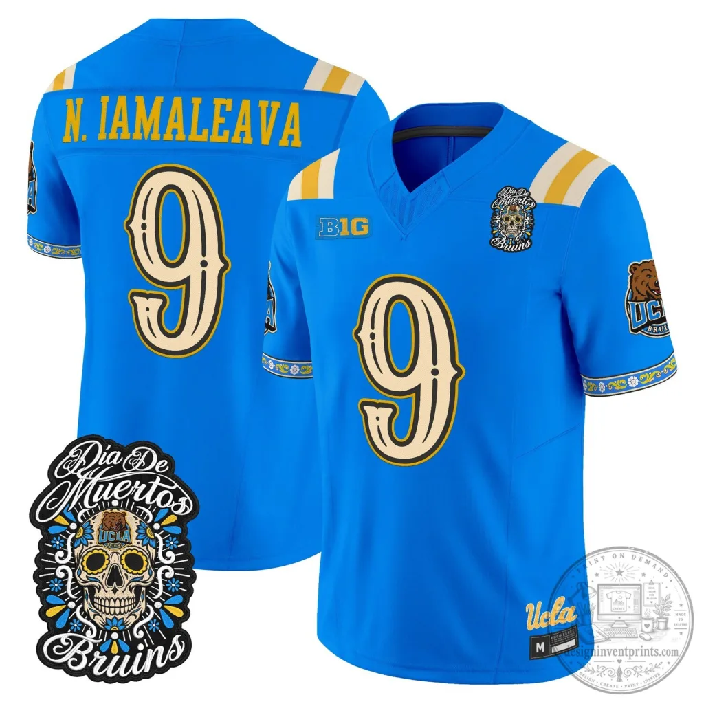 UCLA Bruins Día de los Muertos Football Jersey N. Iamaleava Number 9 UCLA Bruins Día de los Muertos Football Jersey N. Iamaleava Number 9