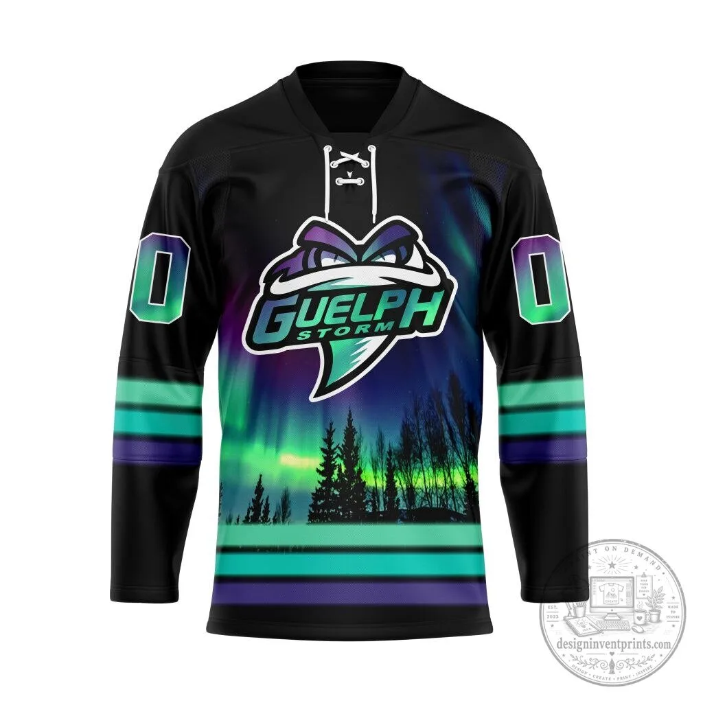 Guelph Storm Northern Lights Special Design Lace-Up Hockey Jersey