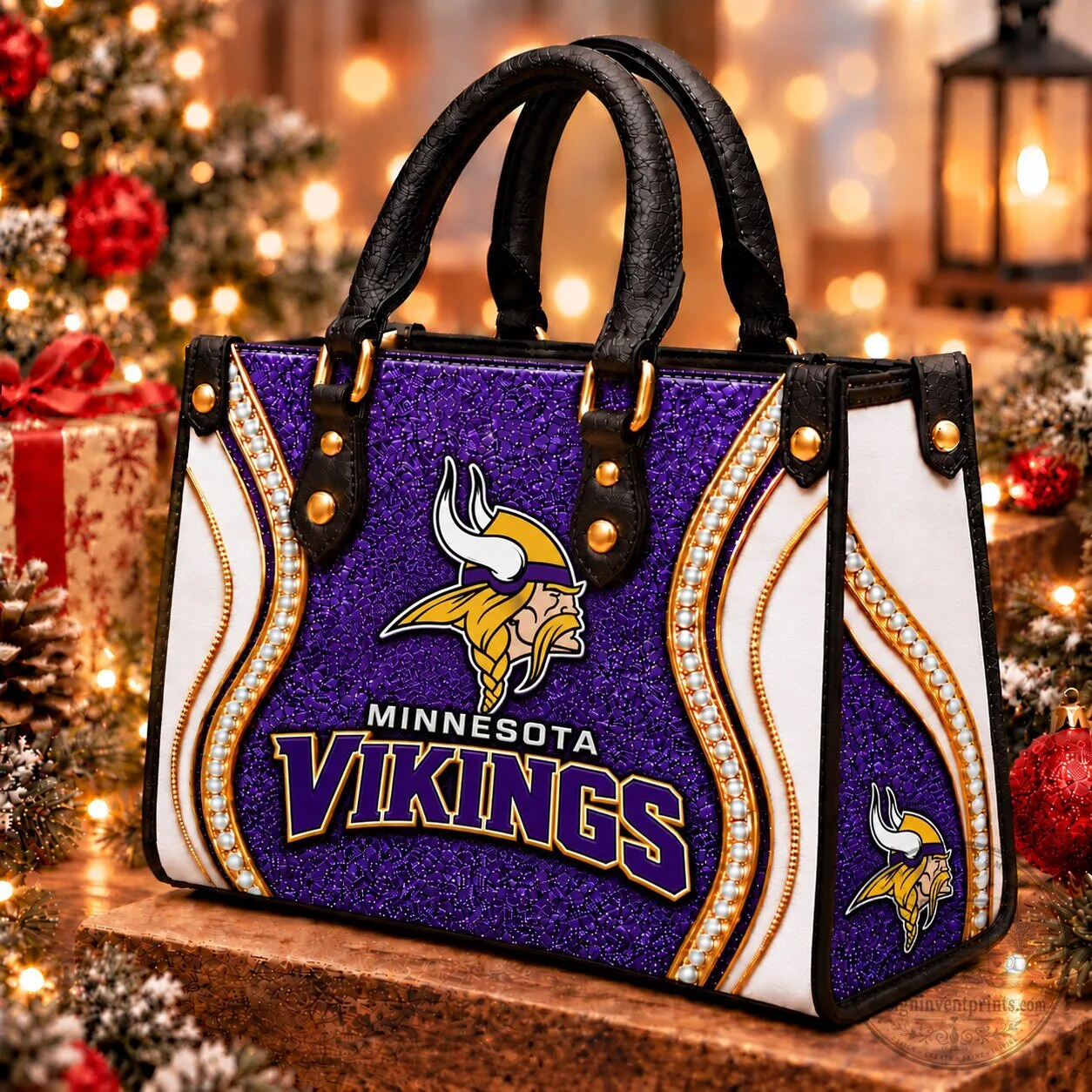 Minnesota Vikings NFL Premium Leather Handbag Purse For Women