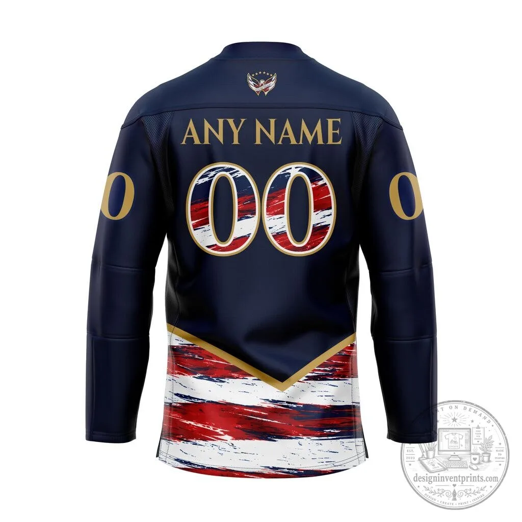 Washington Capitals NHL American Flag 250th Anniversary Lace Hockey Jersey 5 Washington Capitals NHL American Flag 250th Anniversary Lace Hockey Jersey