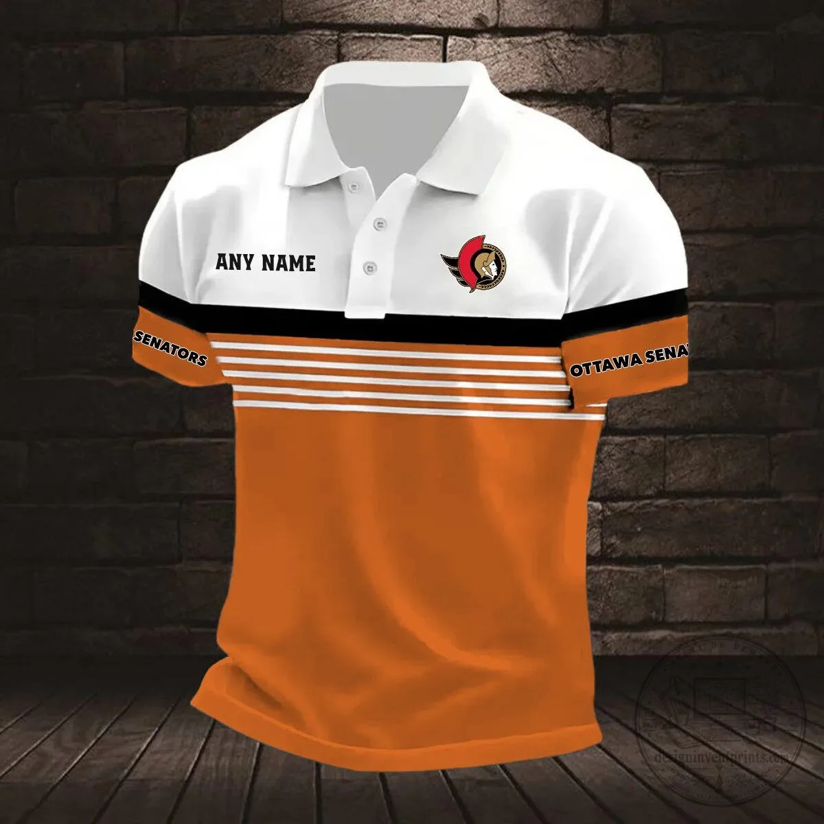 Ottawa Senators Personalized Black and White Striped Design Polo Shirt 15 Ottawa Senators Personalized Black and White Striped Design Polo Shirt