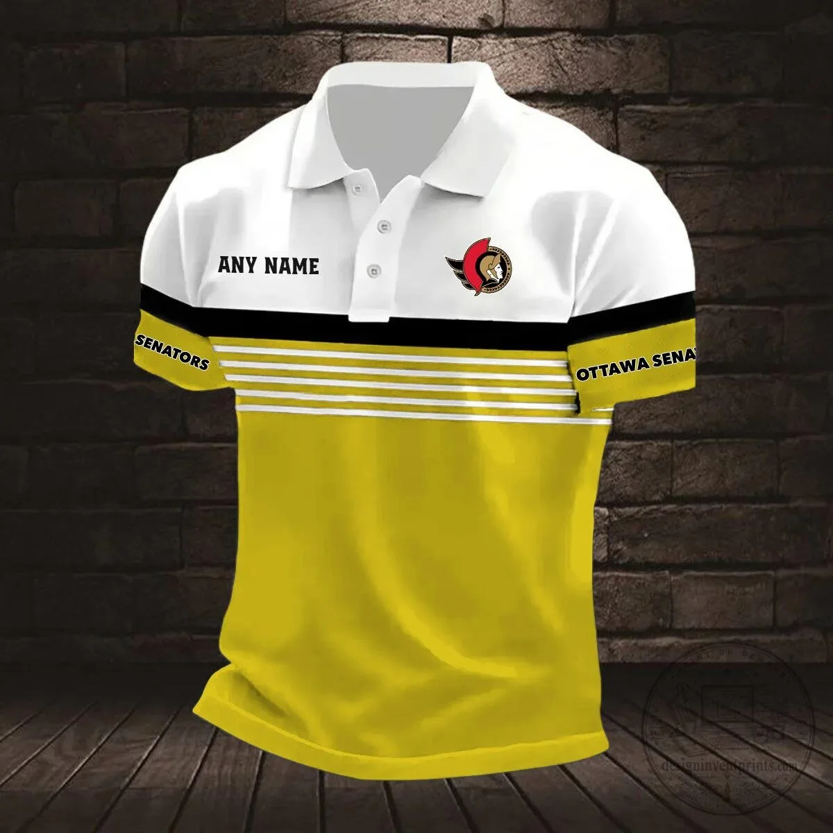 Ottawa Senators Personalized Black and White Striped Design Polo Shirt 17 Ottawa Senators Personalized Black and White Striped Design Polo Shirt
