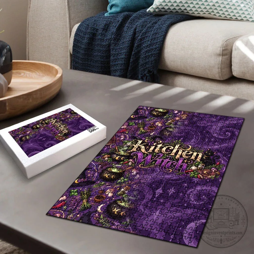 Kitchen Witch Mystical Magic Herbs Cauldron and Black Cat Jigsaw Puzzle 8 Kitchen Witch Mystical Magic Herbs Cauldron and Black Cat Jigsaw Puzzle