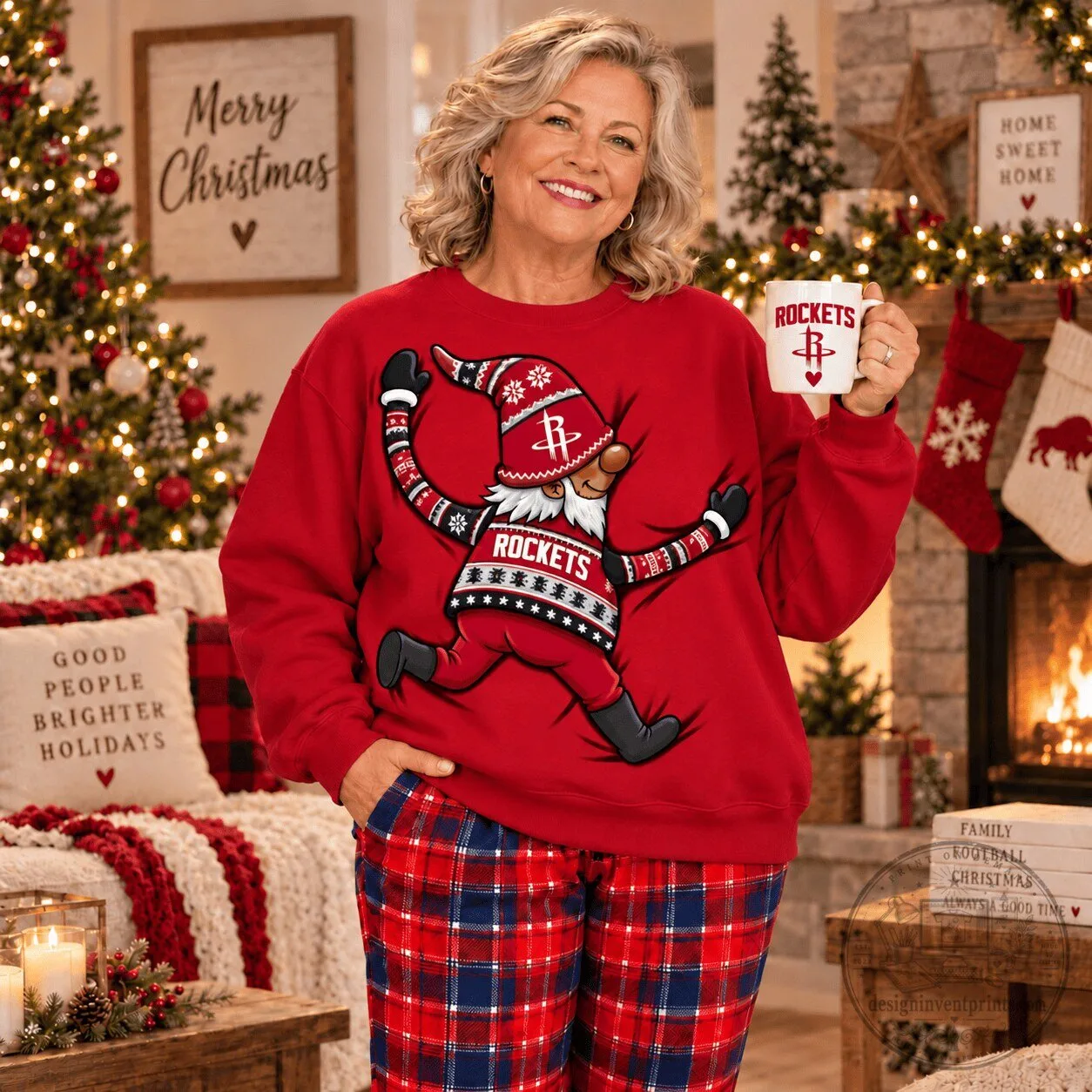 Houston Rockets Christmas Gnome NBA Team Logo Holiday Sweatshirt